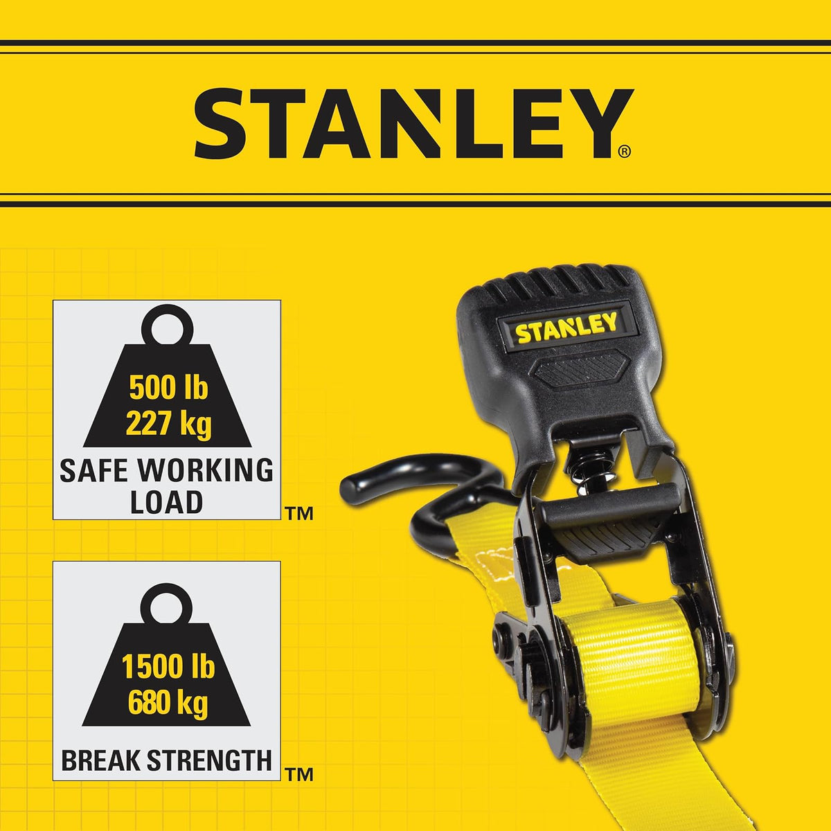 Stanley S10002 - Juego de Correas de carraca (2 Unidades, 1 Pulgada x 10 pies)