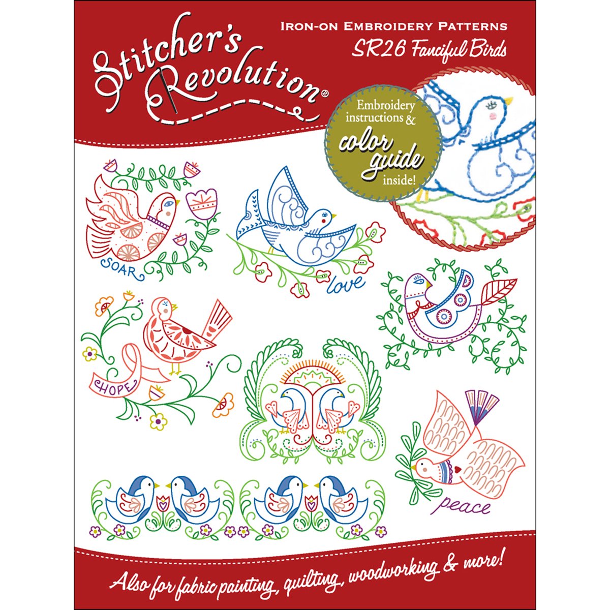 Stitcher's Revolution SR26 - Patrón de transferencia termoadhesivo para bordar