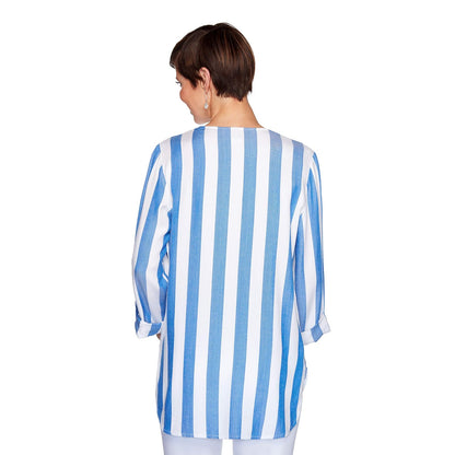 Ruby Rd. Top de Rayas Cabana Camisa Tipo túnica para Mujer