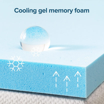 Zinus - Sobrecolchón de Espuma viscoelástica de Gel, 3" (7.6 cm), Azul (Sky-Blue), Individual, 1, 1
