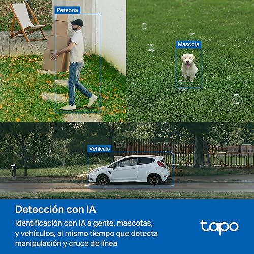TP-Link Tapo C520WS Cámara de Seguridad WiFi Exterior - Resolución 2K - Cobertura 360° - Visión Nocturna a Color - Detección de Movimiento - Alarma de Luz y Sonido - 512GB - App Tapo - Protección IP66