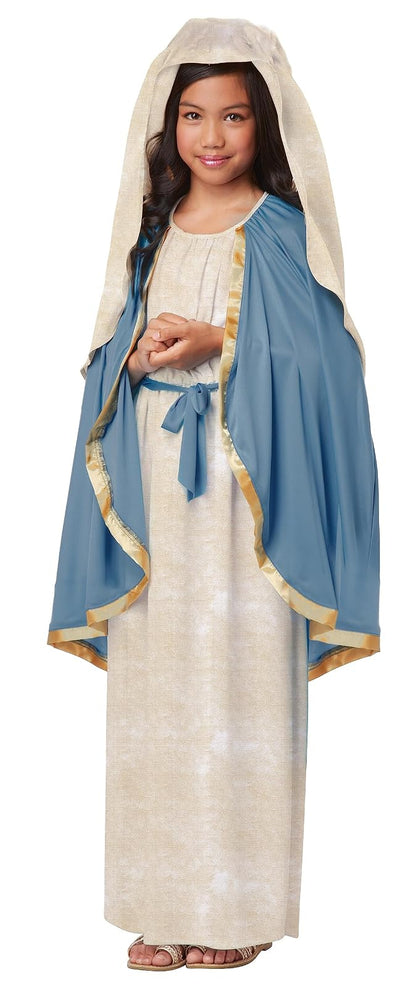 Disfraces de California la Virgen María Niño Disfraz, Un Solo Color, S - Chica - Azul