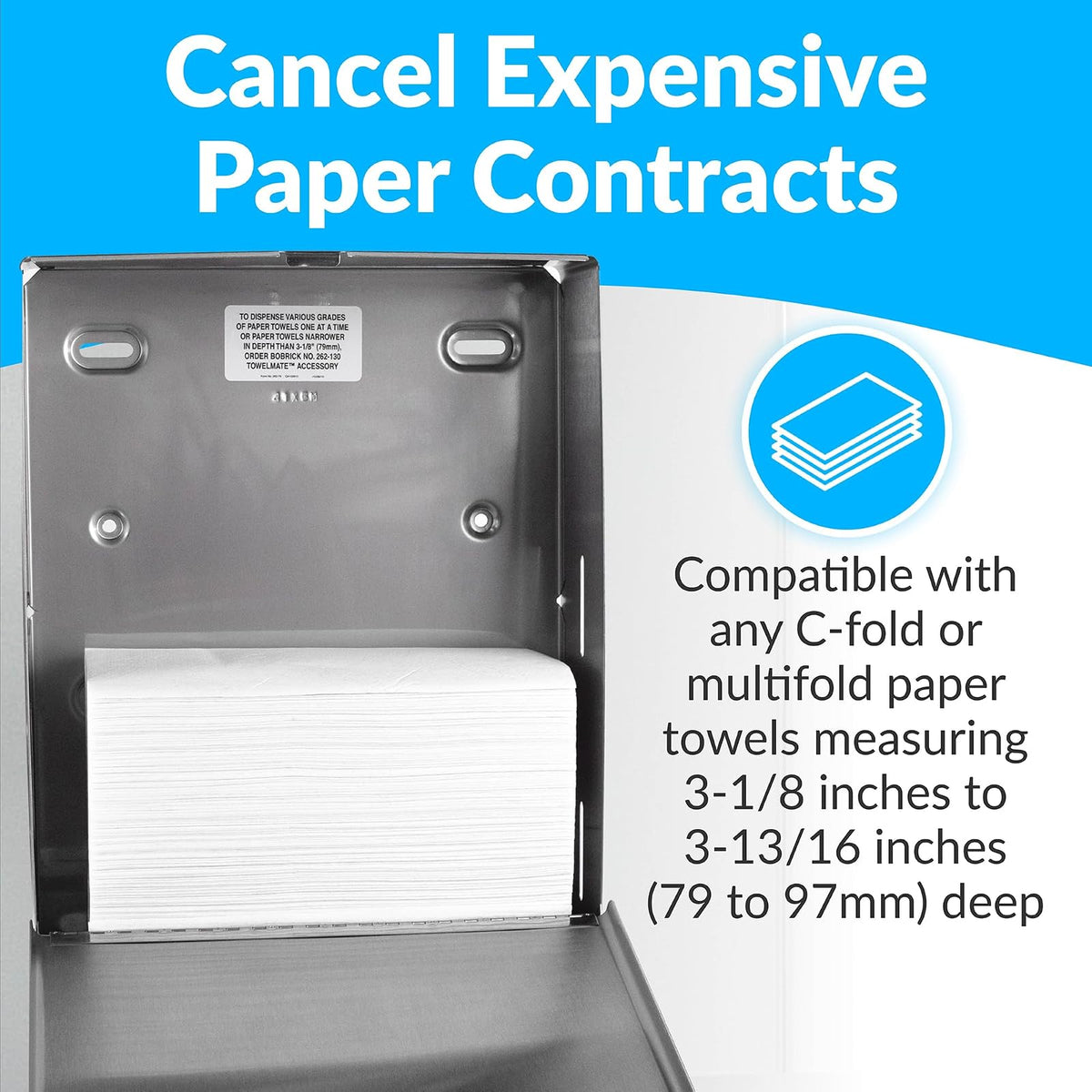 Bobrick B-2620 Stainless 10.75" x 14" Paper Towel Dispenser