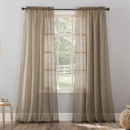 No. 918 Erica Panel de Cortina de Gasa Transparente - 1 - Gris pardo - 129.5An x 213.4Al cm (1 Paneles)