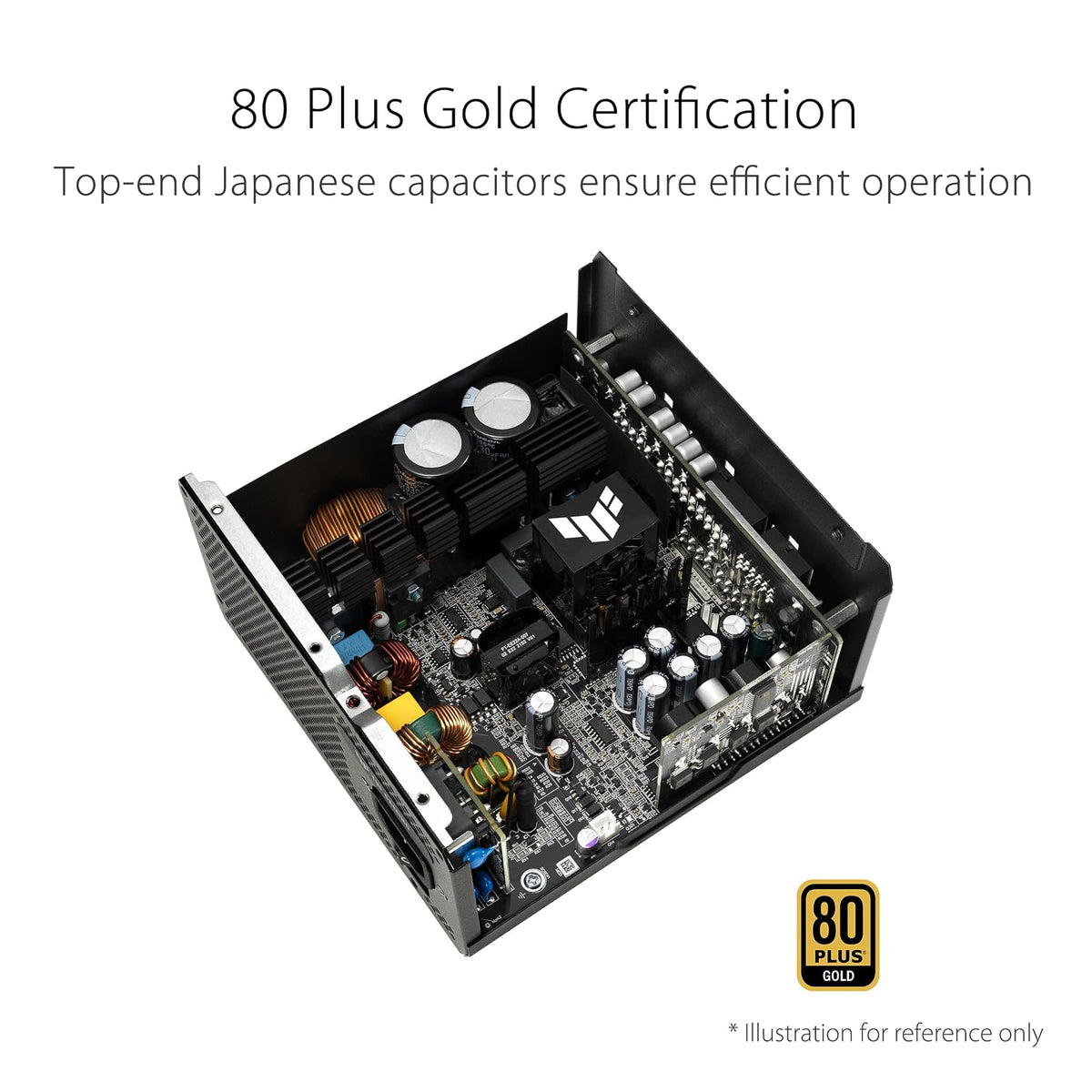 ASUS TUF Gaming 1000 W Gold White Edition (1000 W, Fuente de alimentación Totalmente Modular, 80+ Gold Certificed, componentes de Grado Militar, Doble rodamiento de Bolas, Ventilador de tecnología