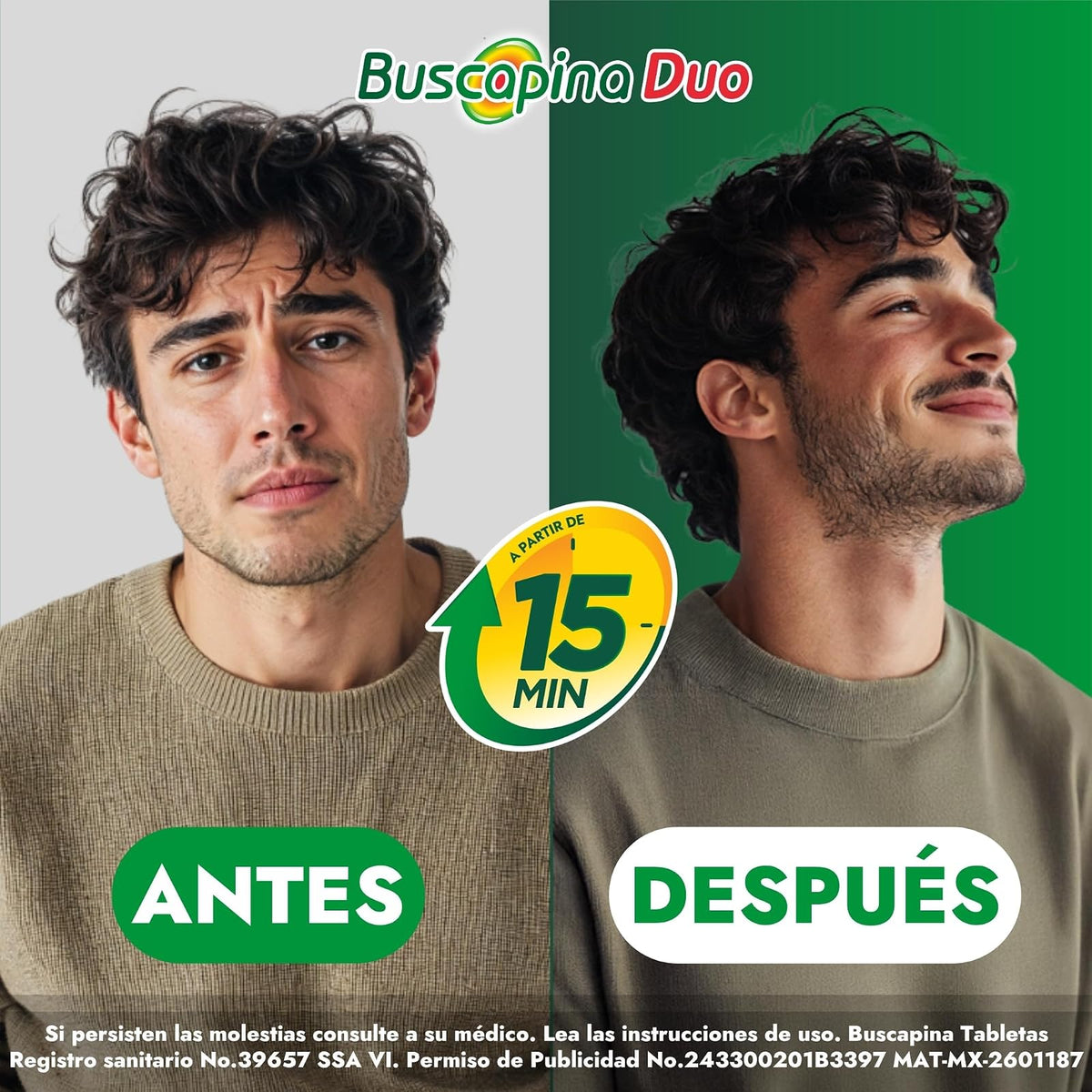Buscapina Duo alivia dolor de panza. Hioscina 10 mg / Paracetamol 500 mg, 20 tabletas
