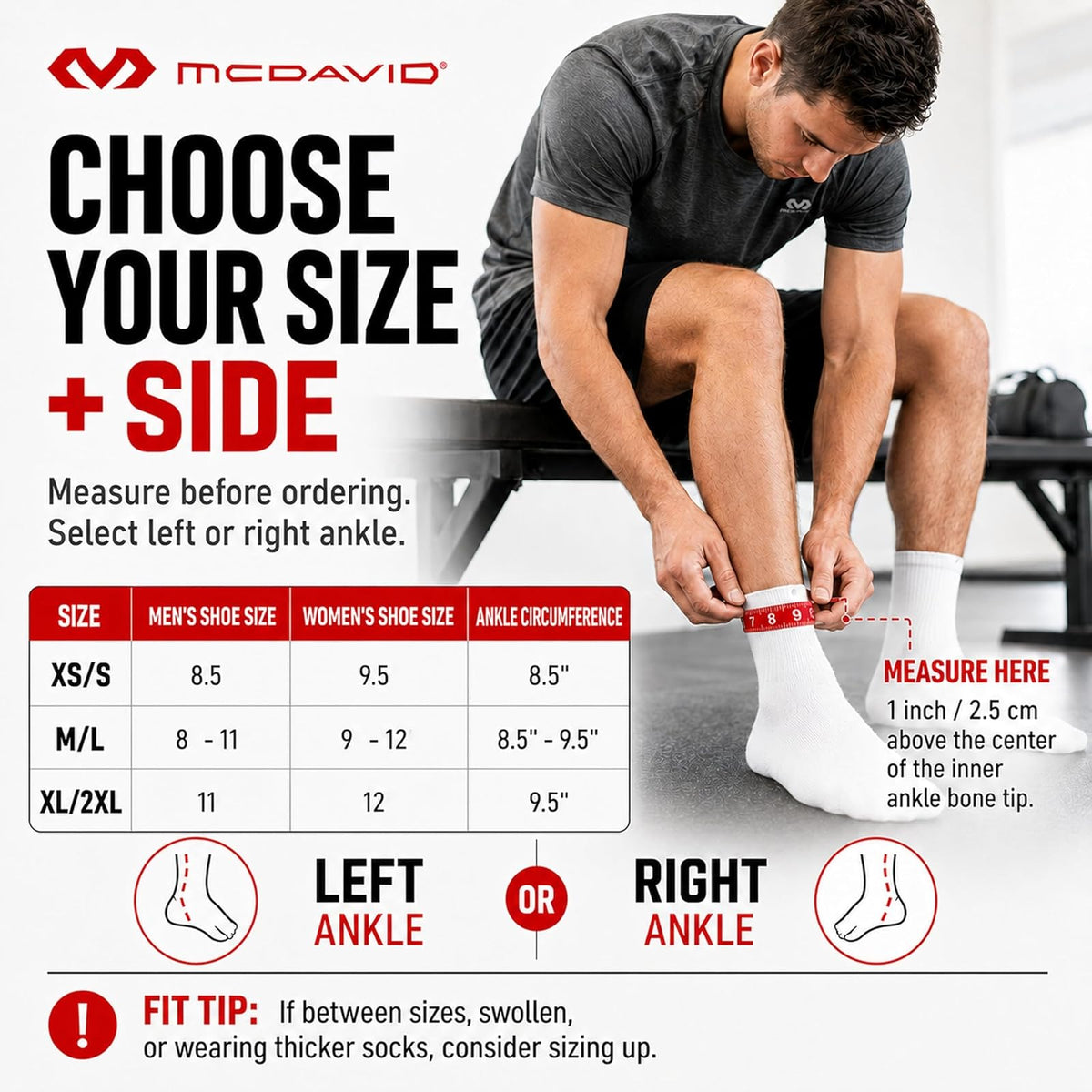 McDavid Bio-Logix Tobillera – Prevención de esguinces, terapia física, gran comodidad y apoyo, construcción de espuma viscoelástica, rendimiento y protección de grado competitivo, perfecto para , voleibol, fútbol, fútbol y mucho más.