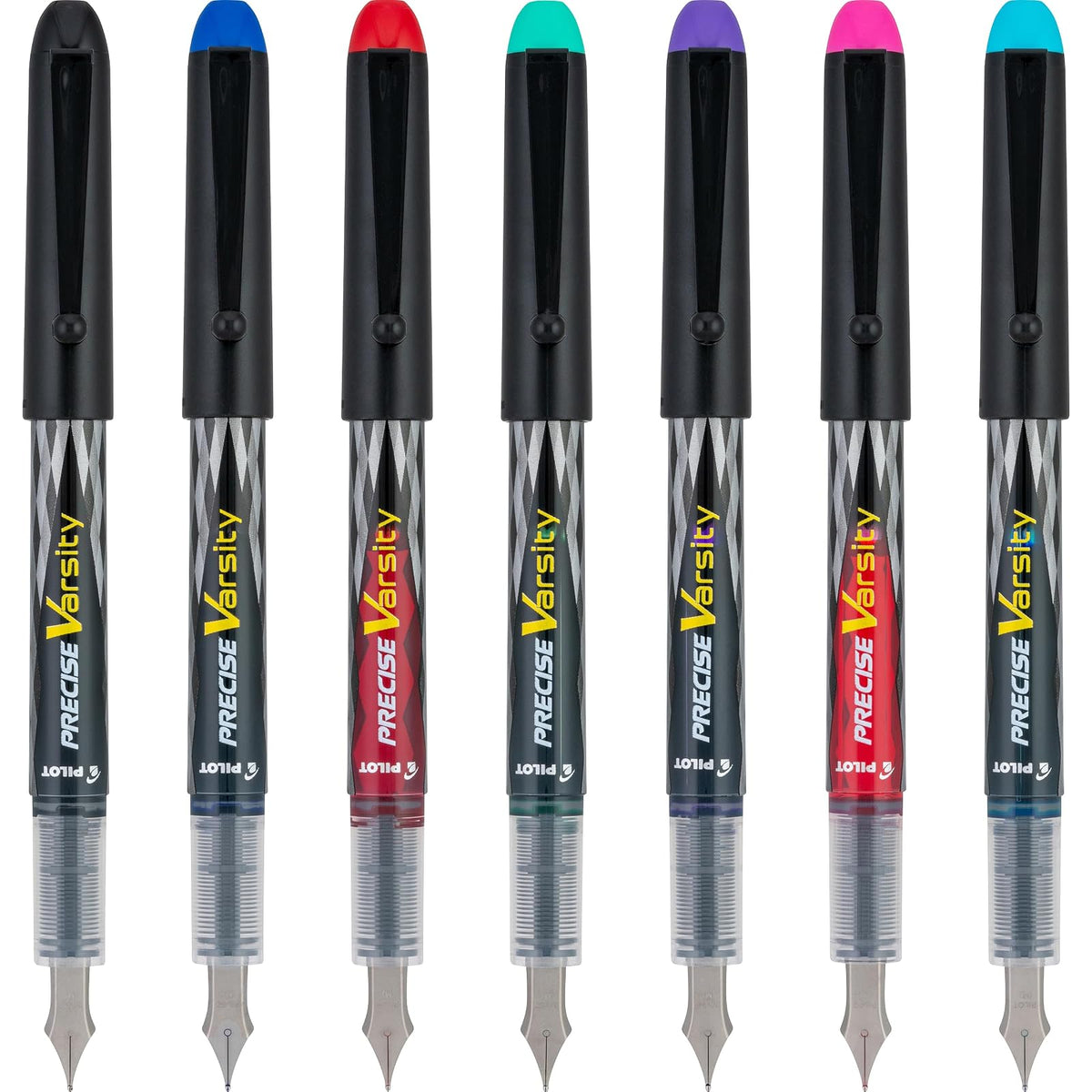 Pilot Varsity, Pluma Fuente, Tinta Líquida Colores Surtidos, Mediano, Estuche 1 Cartucho c/u 7 Piezas (90029)