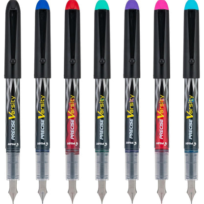 Pilot Varsity, Pluma Fuente, Tinta Líquida Colores Surtidos, Mediano, Estuche 1 Cartucho c/u 7 Piezas (90029)