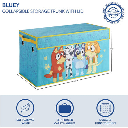 Idea Nuova Bluey - Baúl de almacenamiento plegable de tela duradera con tapa suave, 28.5 x 14.5 x 16 pulgadas, organizador de habitación para niños