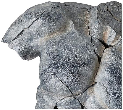 Sagebrook Home Escultura Moderna de Torso Masculino Agrietado de Estatua de Resina con Acabado Negro Texturizado decoración artística del hogar 15 x 9 x 25 Pulgadas