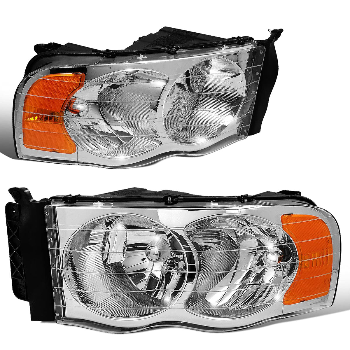 DNA Motoring Conjunto de Faros Delanteros, Lado Conductor y Pasajero - HL-OH-DR02-CH-AM