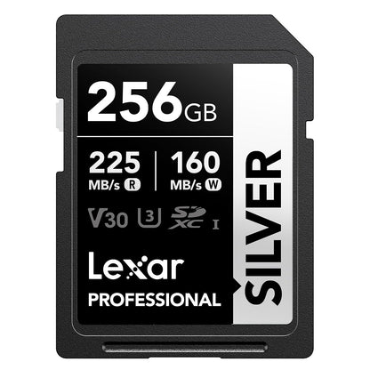 Lexar Tarjeta SD Profesional de 256 GB, UHS-I, C10, U3, V30, 4K, Tarjeta de Memoria SDXC de hasta 205/140 MB/s, para fotógrafo, videógrafo, Entusiasta (LSDSILV256G-BNNNU)