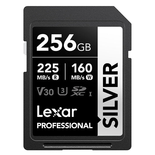 Lexar Tarjeta SD Profesional de 256 GB, UHS-I, C10, U3, V30, 4K, Tarjeta de Memoria SDXC de hasta 205/140 MB/s, para fotógrafo, videógrafo, Entusiasta (LSDSILV256G-BNNNU)