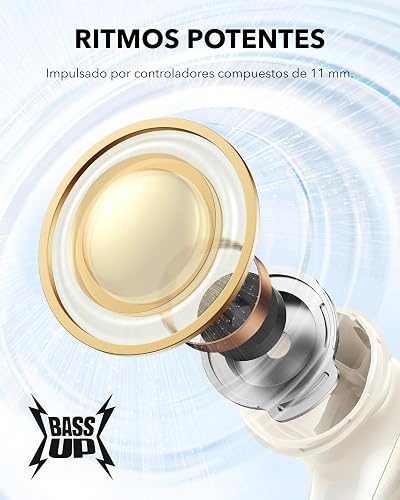 Soundcore by Anker P40i Audífonos Inalámbricos | Cancelación de Ruido Activa, 60h de Reproducción, Carga Inalámbrica, Estuche 2-en-1 con Cargador y Soporte de Teléfono, IPX5