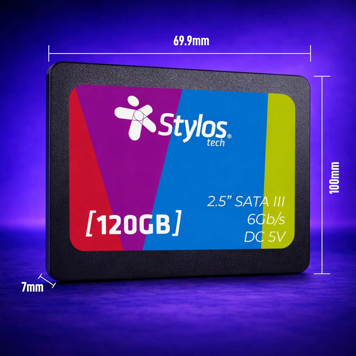 Disco SSD 120GB 2.5 SATA III Negro para PC Stylostech