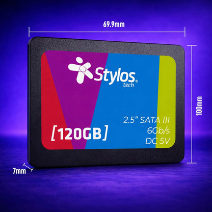 Disco SSD 120GB 2.5 SATA III Negro para PC Stylostech