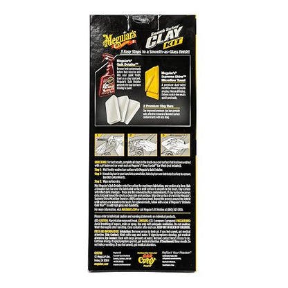 Meguiar's G191700, Smooth Surface Clay Kit, 5 Piezas | Arcilla segura y fácil para un acabado suave como vidrio