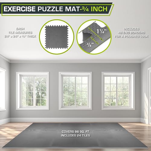 ProsourceFit - Paquete de Rompecabezas Gris de 2 cm, Adulto Unisex, de 7,6-10,2 cm de Grosor, 8,9 m²