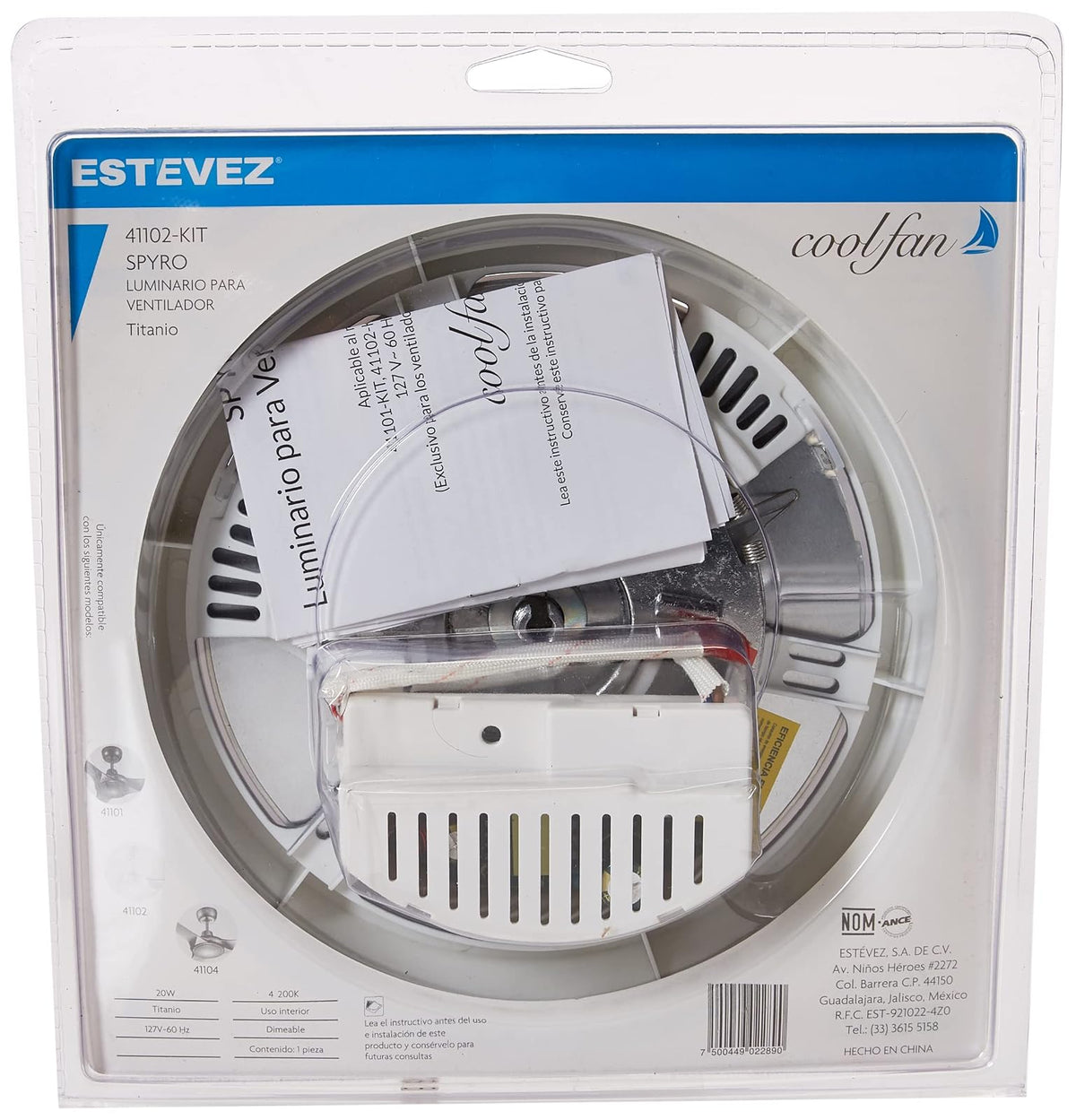 Coolfan 41102-KIT Kit de luz para atenuación de ventilador Spyro Titanio