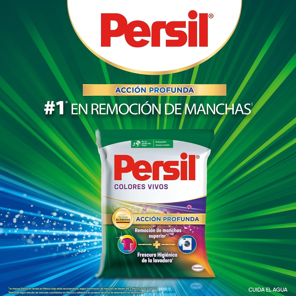 Persil - Detergente en Polvo Colores Vivos 4.5KG para Ropa Acción Profunda Plus, Remueve Manchas Difíciles, Control de Olores, Frescura Duradera, Tecnología Alemana