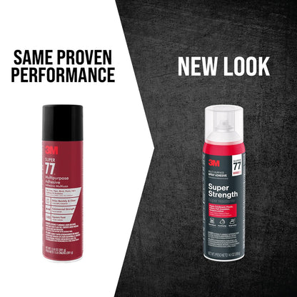 3M Super 77 Adhesivo en Aerosol Multipropósito Súper Resistente 1 pieza | Ideal para reparaciones industriales, Adhesivo fuerte, Secado rápido, Fácil de usar, Multisuperficie, Resistencia profesional