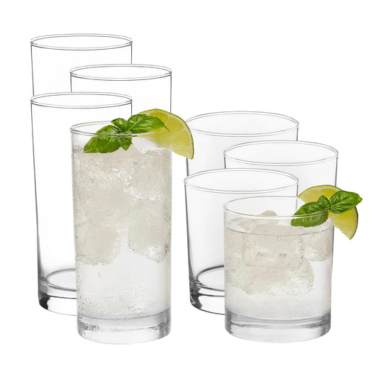 Libbey Juego de 16 Vasos de Vidrio Province de 449 ml y 329 ml