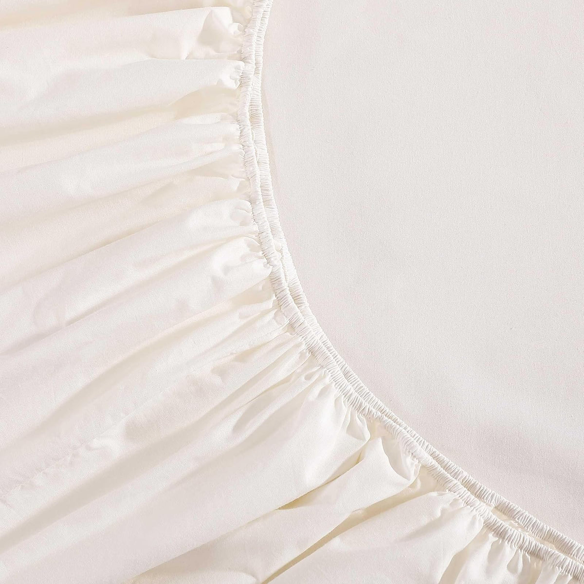 Tommy Hilfiger - Juego de sábanas, Ropa de Cama de percal de algodón Lavado con Fundas de Almohada a Juego, crujiente y Fresco, básico sólido para el hogar (Marfil, Queen)