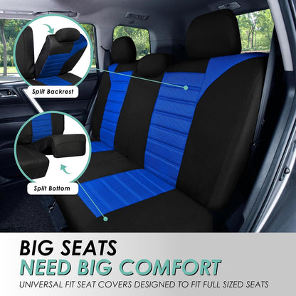 FH Group FB068PURPLE115 - Funda de Asiento de Automóvil Universal púrpura (Compatible con Malla de Aire de diseño en 3D Premium y Banco Trasero Dividido), Azul