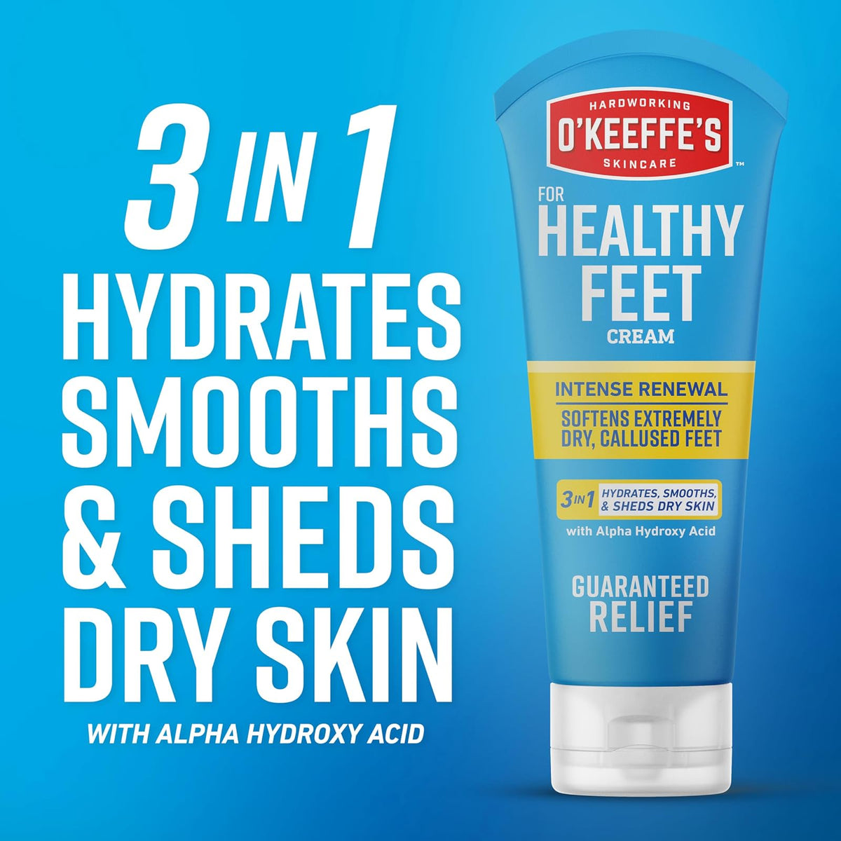O'Keeffe's Healthy Feet - Crema exfoliante para pies extremadamente secos, agrietados, tubo de 3 onzas, (paquete de 1)