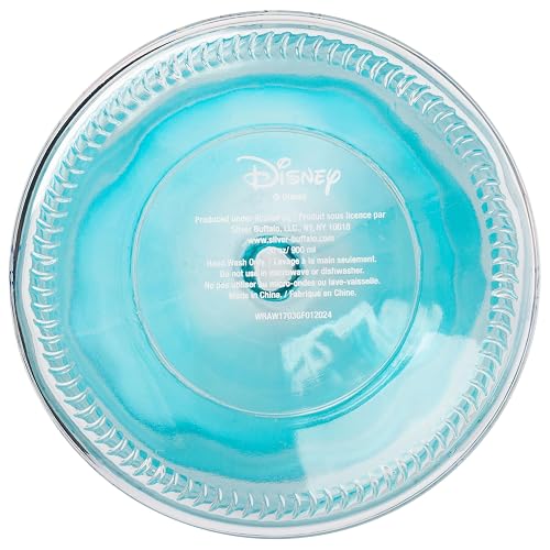 Silver Buffalo Disney Alicia en el País de las Maravillas Tarro de Vidrio | 30 oz, flores y champiñones, tapa azul, vidrio de alta calidad, solo lavado a mano