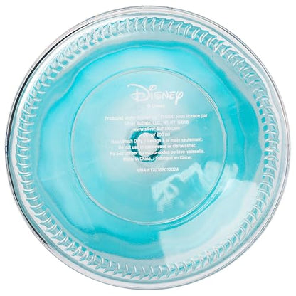 Silver Buffalo Disney Alicia en el País de las Maravillas Tarro de Vidrio | 30 oz, flores y champiñones, tapa azul, vidrio de alta calidad, solo lavado a mano