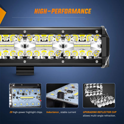 Nilight ZH409 - Barra de luz LED de 420 W de Triple Fila de 42000 LM con arnés de cableado Todoterreno Resistente, 2 años de garantía