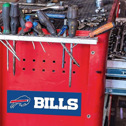 Rico Industries NFL - Imán de fútbol Buffalo Bills de 4 x 10 Pulgadas, diseño de espíritu de Equipo, decoración del hogar, refrigerador, Oficina, Cocina