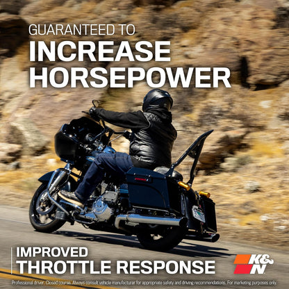 K&N Sistema de admisión de aire frío: filtro de aire de alto flujo, aumenta el rendimiento y la aceleración: compatible con Harley Davidson 2008-2017: (ver descripción del producto para modelos