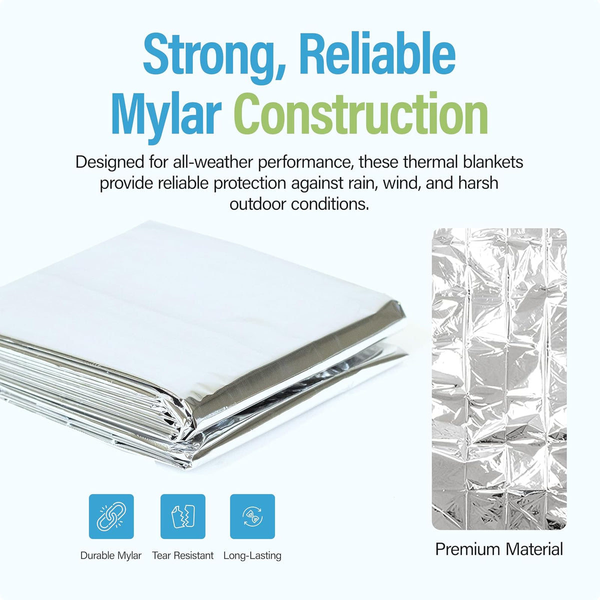 Primacare CB-6841-CS Emergency Foil Mylar Thermal Blanket, 82" Length x 54" Width (Pack of 10)