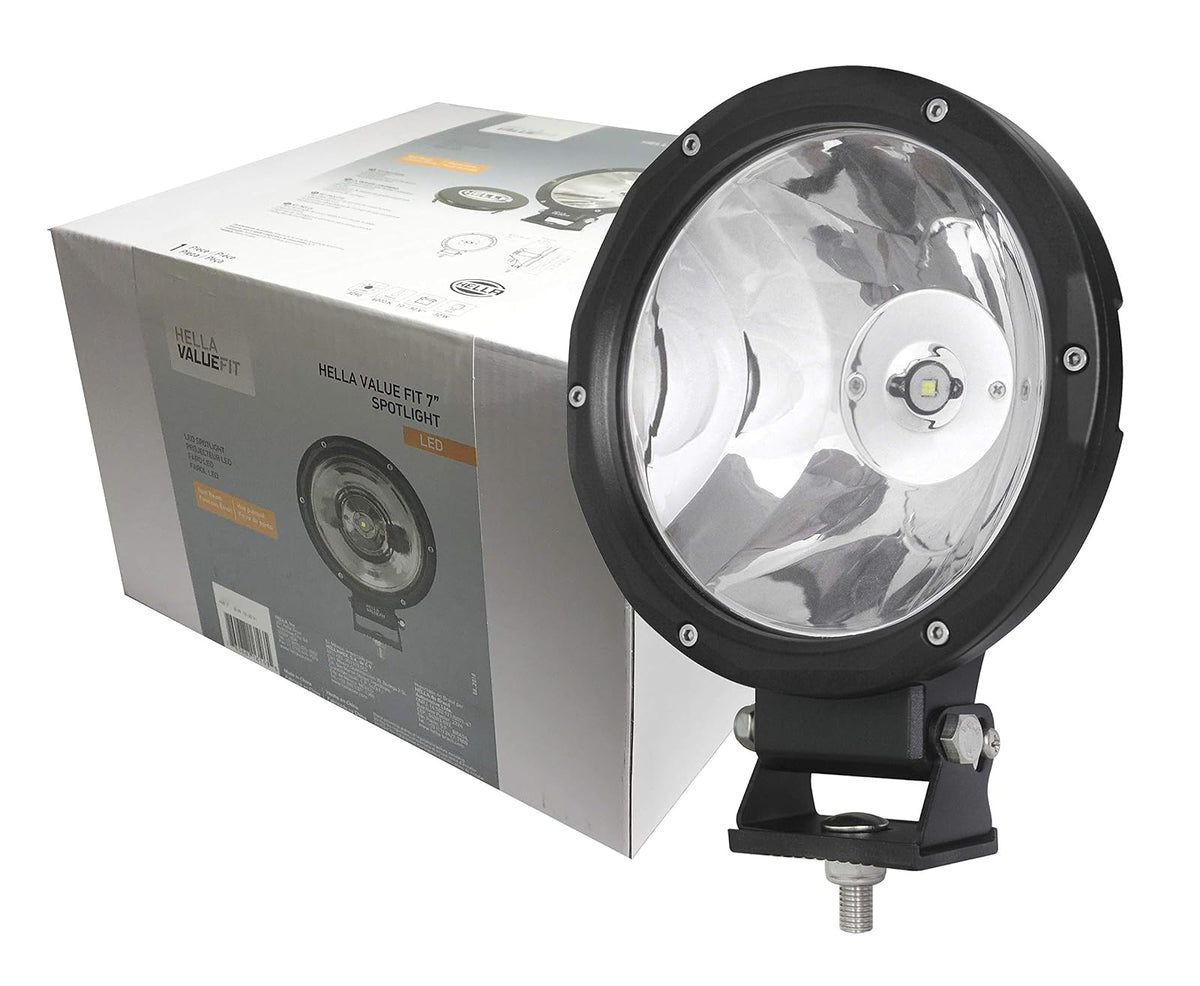 Hella 357200001 ValueFit Faro Auxiliar para Conducción, 1080 lm, con Cubierta y Soporte, Multicolor, Paquete de 1