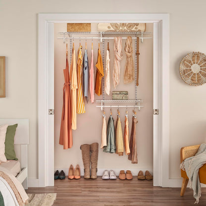ClosetMaid 2087 shelftrack 0,6 m. a 4 pies Ajustable clóset Organizador Kit, Color Blanco, 2 Ft. to 4 Ft., 1 uds. por Paquete
