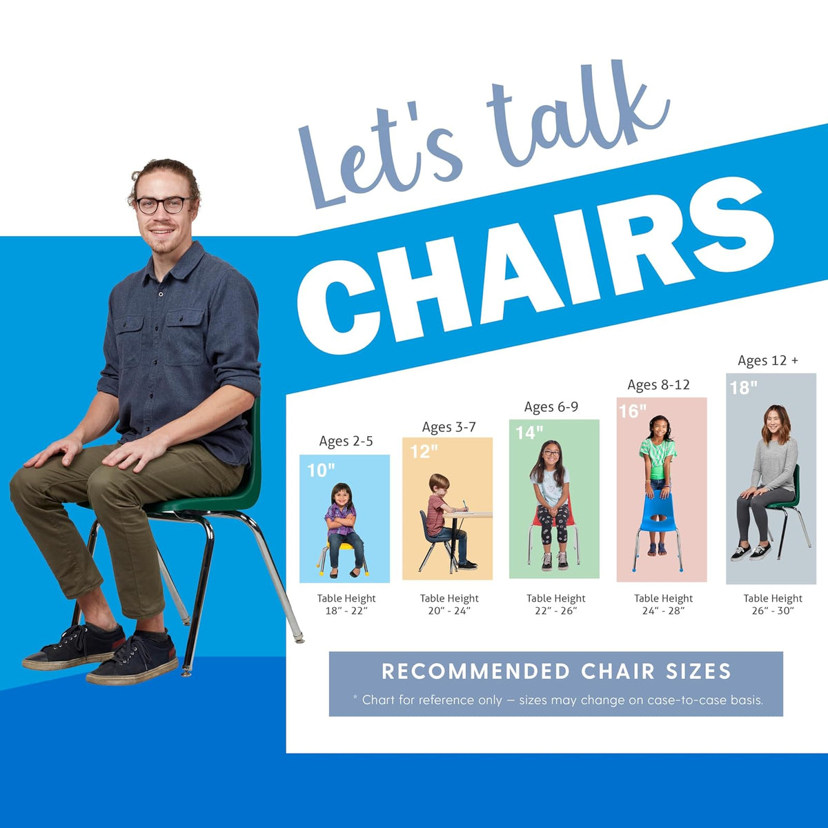 FDP 10384-BK - Silla escolar de 18 pulgadas, asiento apilable para estudiantes con patas de acero chapado en cromo y deslizadores giratorios de nylon; para aprendizaje en casa, aula u oficina, color