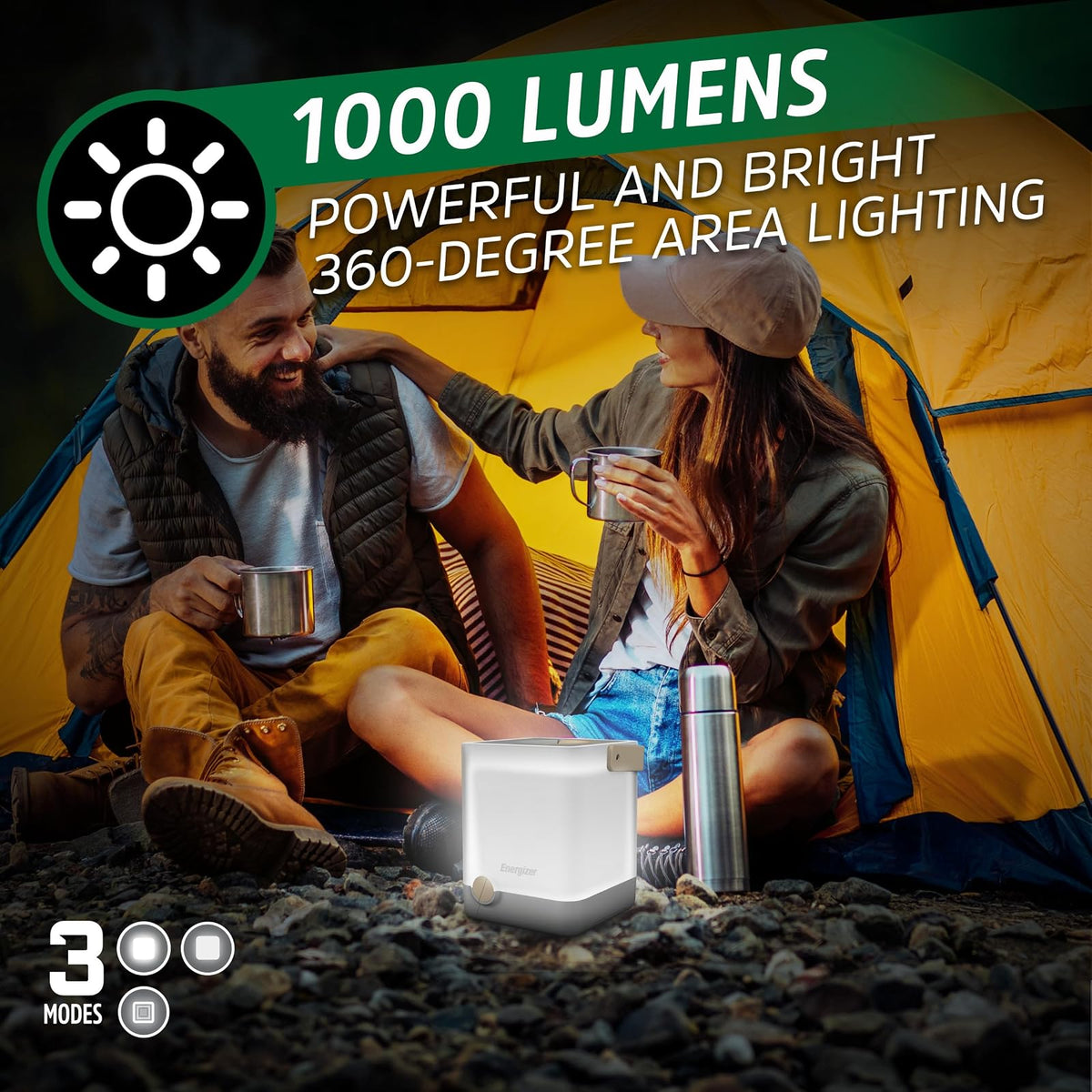 Energizer LightxPower - Linterna de camping con cubeta, X1000, recargable de doble potencia, batería AA, IPX4, resistente al agua