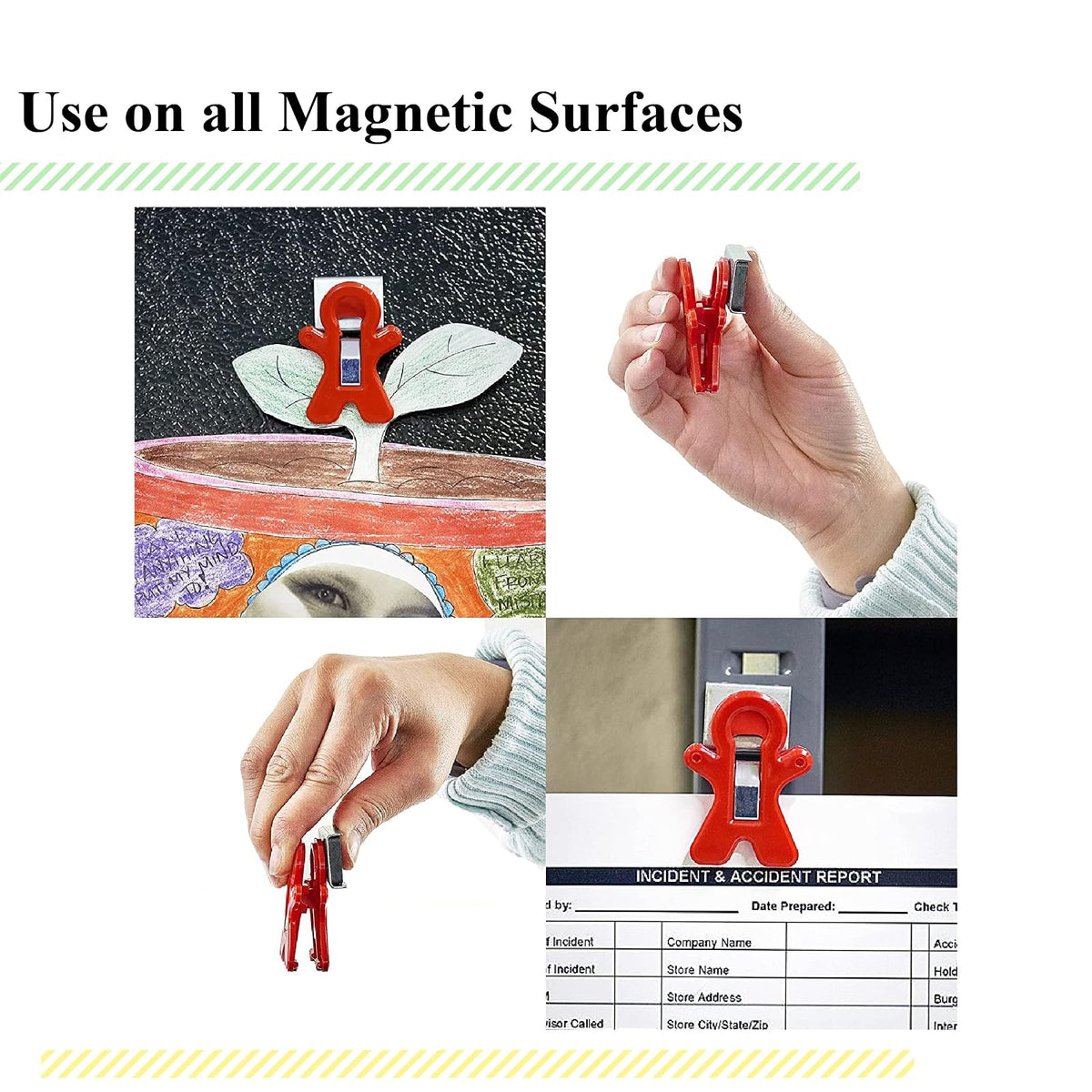 The Pencil Grip Clip magnético para hombre, colores surtidos, paquete de 10