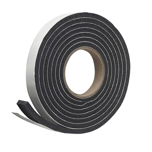 Frost King R338H Cinta de espuma de caucho esponjosa 3/16 pulgadas, color negro, 1-1/4"W, 5/16"T, Negro
