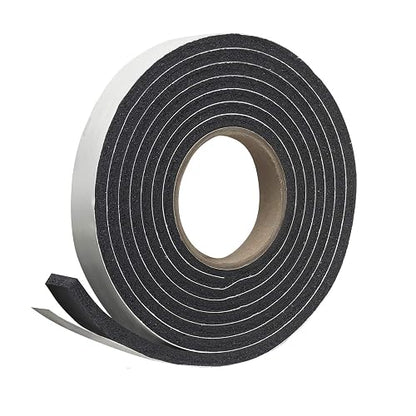 Frost King R338H Cinta de espuma de caucho esponjosa 3/16 pulgadas, color negro, 1-1/4"W, 5/16"T, Negro