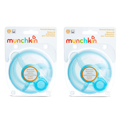 Munchkin® - Dispensador de fórmula sin BPA, 3 secciones de 9 onzas, azul, paquete de 2