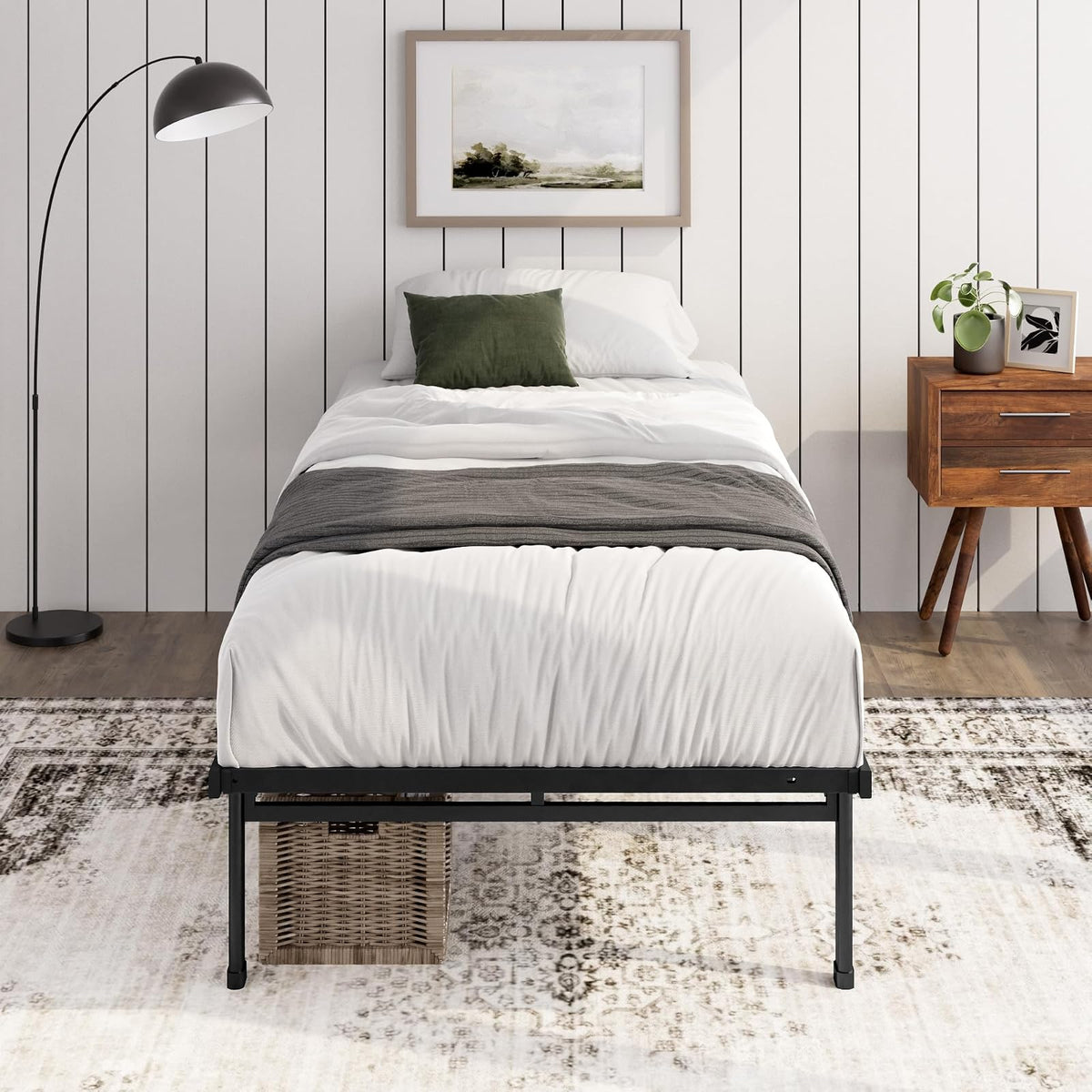 Zinus Justin | Base de Cama Individual de Acero con Soporte de Colchón y hasta 11 Patas para Mayor Estabilidad | Espacio de Almacenamiento Debajo