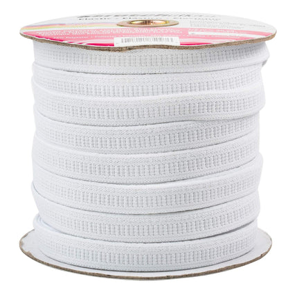 Stretchrite 1NSS1101WHTE Bobina elástica de poliéster Tejida Plana de 1/2 x 50 Yardas, Color Blanco