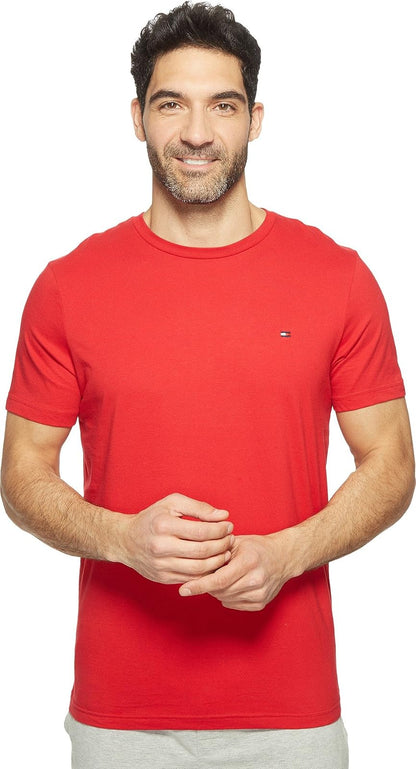 Tommy Hilfiger Playera para Hombre, Logotipo Bordado - CH - Mahogany