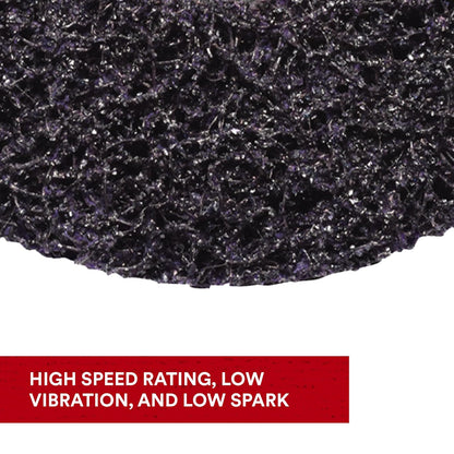 3M Scotch-Brite Clean and Strip XT Pro Disc, XO-DC, SiC extra grueso, T27, 4-1/2 pulgadas x 5/8"-11, carburo de silicio corta agresivamente y deja un acabado fino, resiste la carga, morado