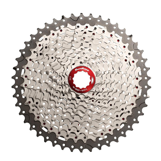 SUNRACE Cassette de Piñones MTB CSMX8 11P 11/50D Aluminio Plata Cajita CSMX8.EA5R.XS1.BXB
