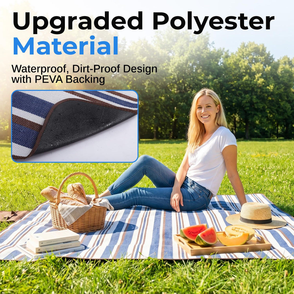 scuddles Manta para Exteriores Extragrande con Bolsillo | Tartán, resistente al agua, capas dobles, práctico, para picnic, camping, playa